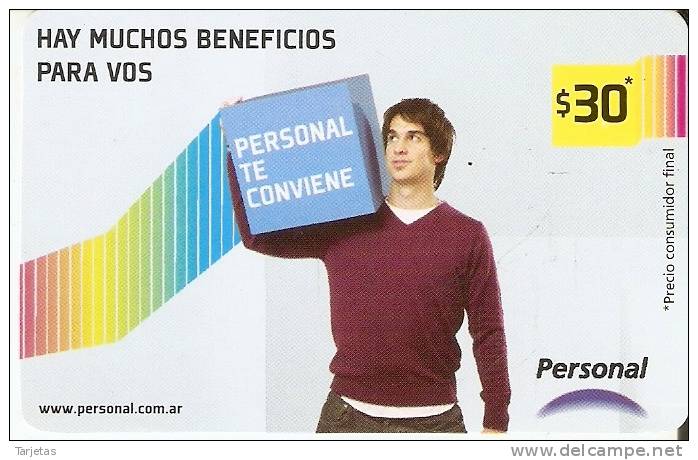 TARJETA DE ARGENTINA DE PERSONAL DE 30 PESOS PERSONAL TE CONVIENE - Argentinien