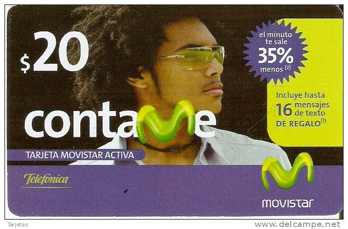 TARJETA DE ARGENTINA DE TELEFONICA MOVISTAR DE $20  CHICO CON GAFAS - Argentina