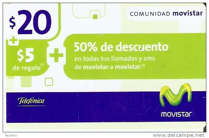 TARJETA DE ARGENTINA DE TELEFONICA MOVISTAR DE $20  50% DESCUENTO - Argentinien