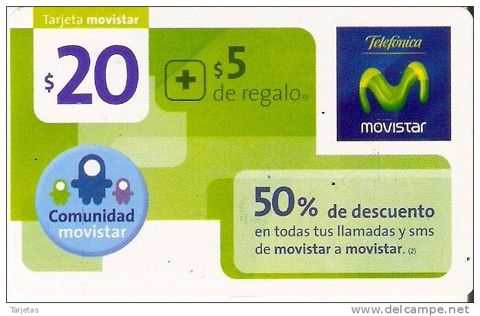 TARJETA DE ARGENTINA DE TELEFONICA MOVISTAR DE $20  COMUNIDAD MOVISTAR - Argentinien