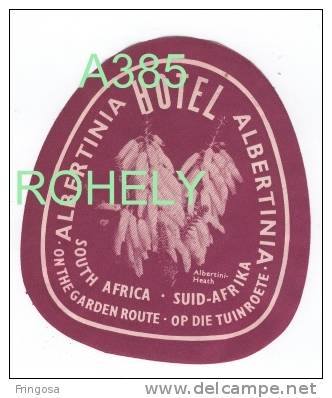 Luggage Label - Hotel Albertina - South Africa : Caixa # 5 - Hotel Labels