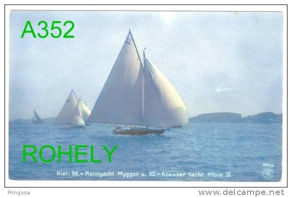 Kiel 58. = Rennyacht Myggon U. 52. = Kreuzer Yacht Möve III - Used Portugal 1906 -  Caixa # 5 - Kiel