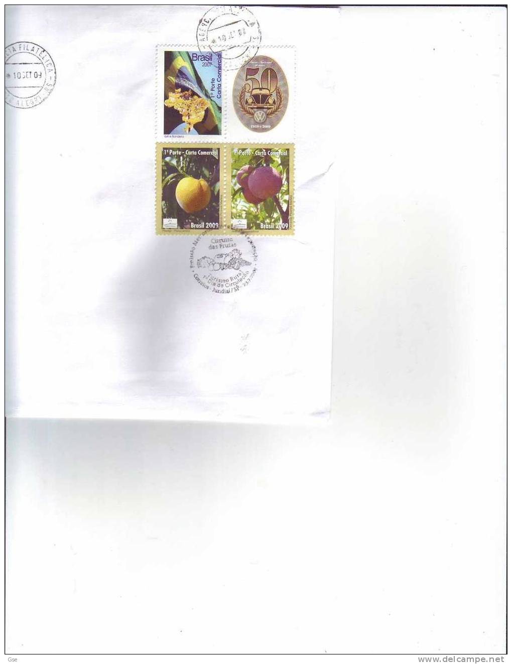 BRASILE 2009 - Lettera Con Annullo Speciale - Turismo Rural - Frutta E Bandiera - Cartas & Documentos