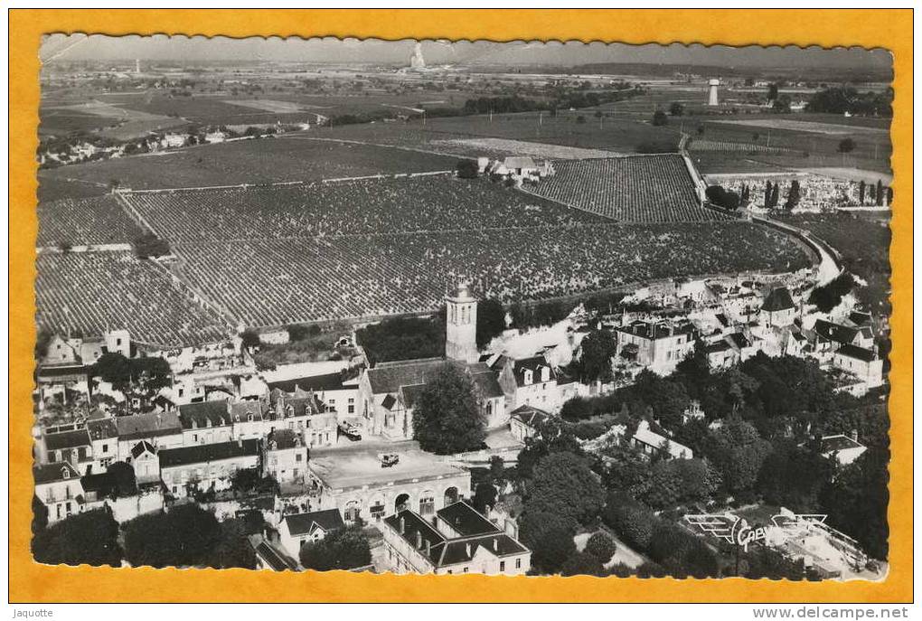 VOUVRAY (Indre Et Loire) N°4 La France Vue Du Ciel - L'Eglise Et Les Vignobles Carte Photo Delvert Circulée En 1960 - Vouvray