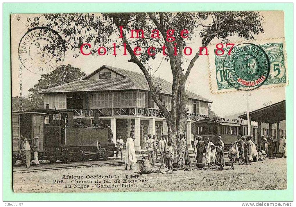 COLLECTION FORTIER N° 205 - GUINEE - CHEMIN De FER De KONAKRY Au NIGER - GARE De TABILI - RARE - Guinée Française