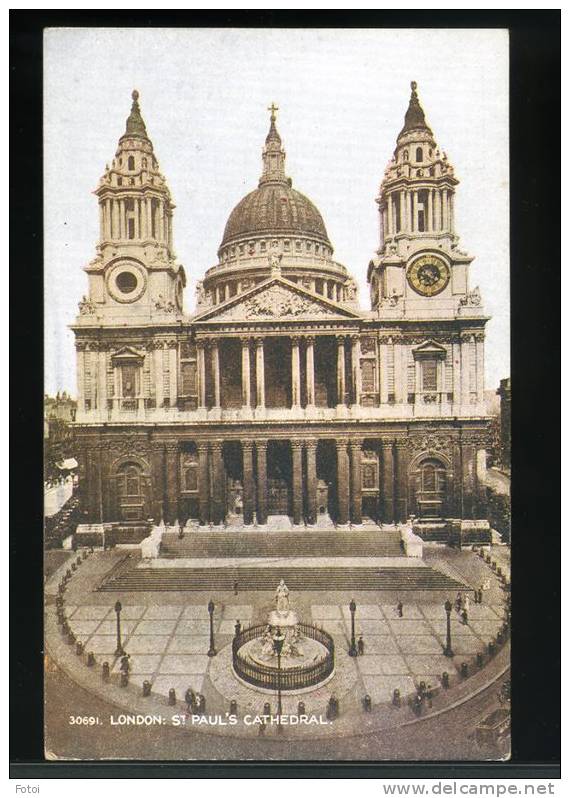 OLD 1919 ST PAUL LONDON UK  CARTE POSTALE  POSTCARD TARJETA POSTAL - St. Paul's Cathedral