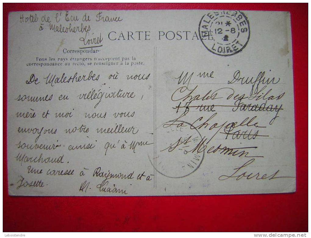 CPA- 45-LOIRET-MALESHERBES - ILE ROSAMBO- CARTE EN BON ETAT AVEC LES COINS COGNES - Malesherbes