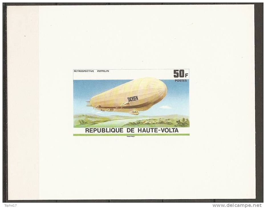 EL-Haute-Volta - 1976 - Y&T 387 - Zeppelin - Sachsen - Epreuve De Luxe - Zeppelins