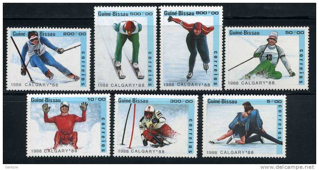 GUINEA BISSAU 1988 Winter Games  Cpl. Set Of 7 Value Yvert Cat. N° 418/24  Absolutely Perfect  MNH ** - Winter 1988: Calgary