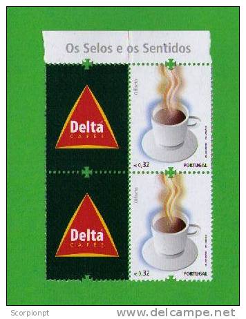 Sp1099 PORTUGAL "5 Sens Café ODEUR Boissons TIMBRE ENTERPRISE+vignette 5 Senses Drinks Coffee SMELL STAMP CORPORATE Tab - Autres & Non Classés