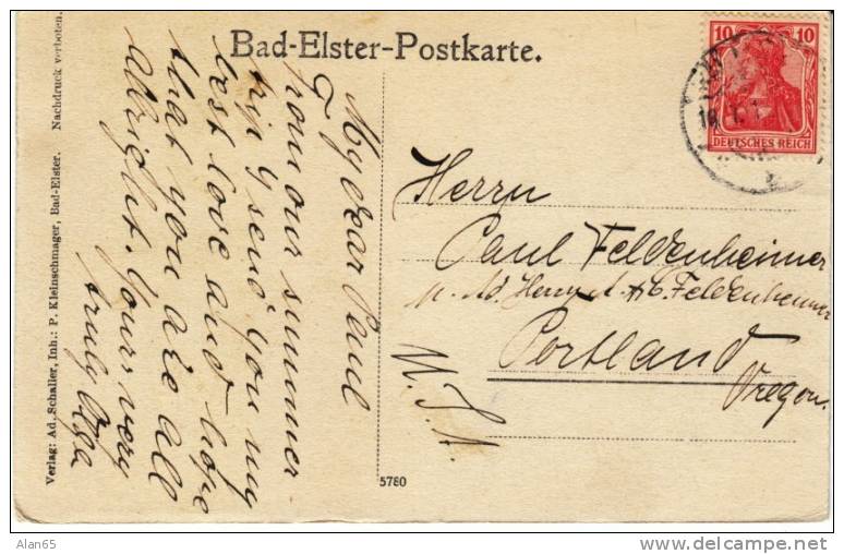 Bad Elster (Saxony) Germany, Palace Hotel Wettiner Hof On C1910s Vintage Postcard, Handbill Announcements - Bad Elster