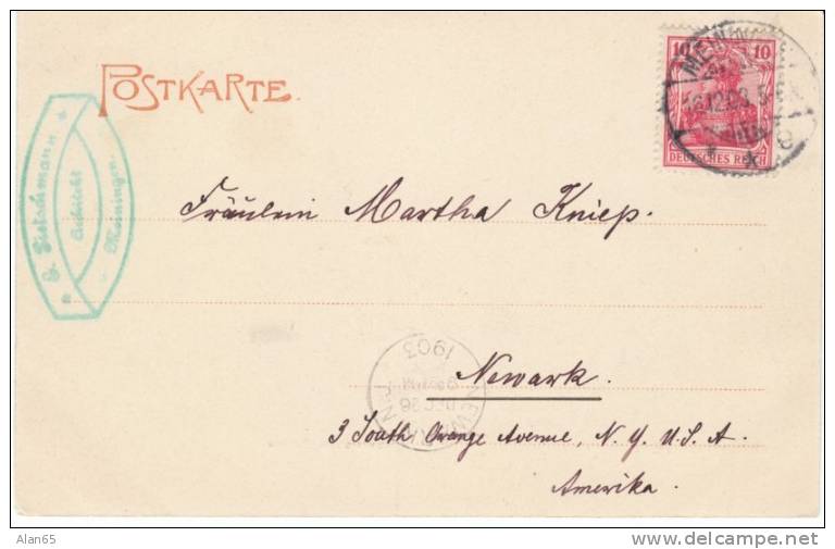 Meiningen (Thuringia) Germany, Sanatorium Passow, On 1903 Vintage Undivided Back Postcard - Meiningen