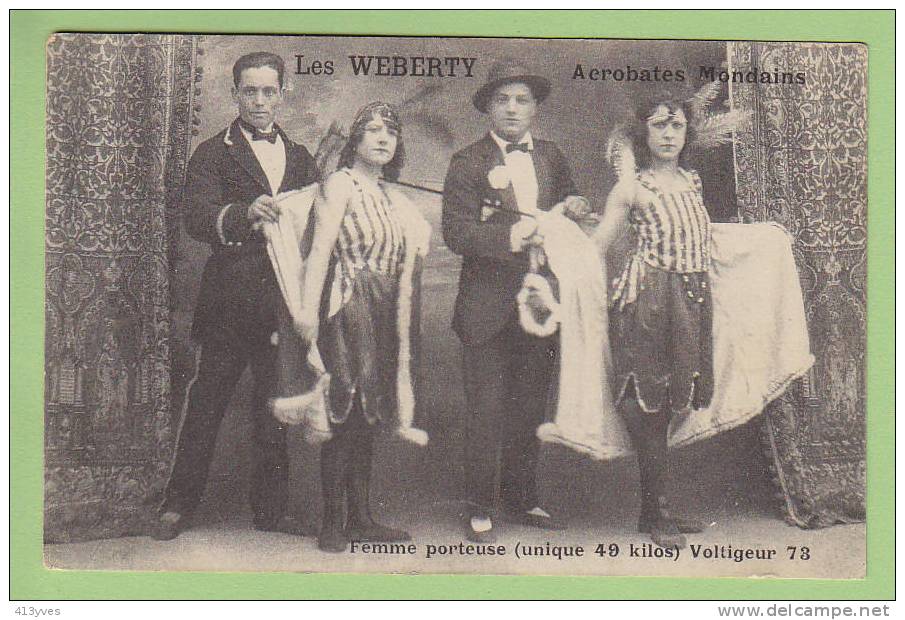 Les Weberty, Acrobates Mondains. Femme Porteuse, 49kg - Circus