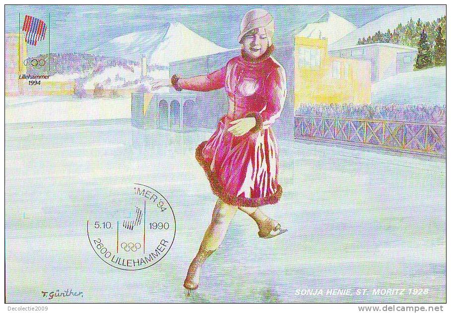 ZS1324 Sport Patinage Artistique Ice Skating Lillehammer Norway Winter Olympics Postcard - Figure Skating