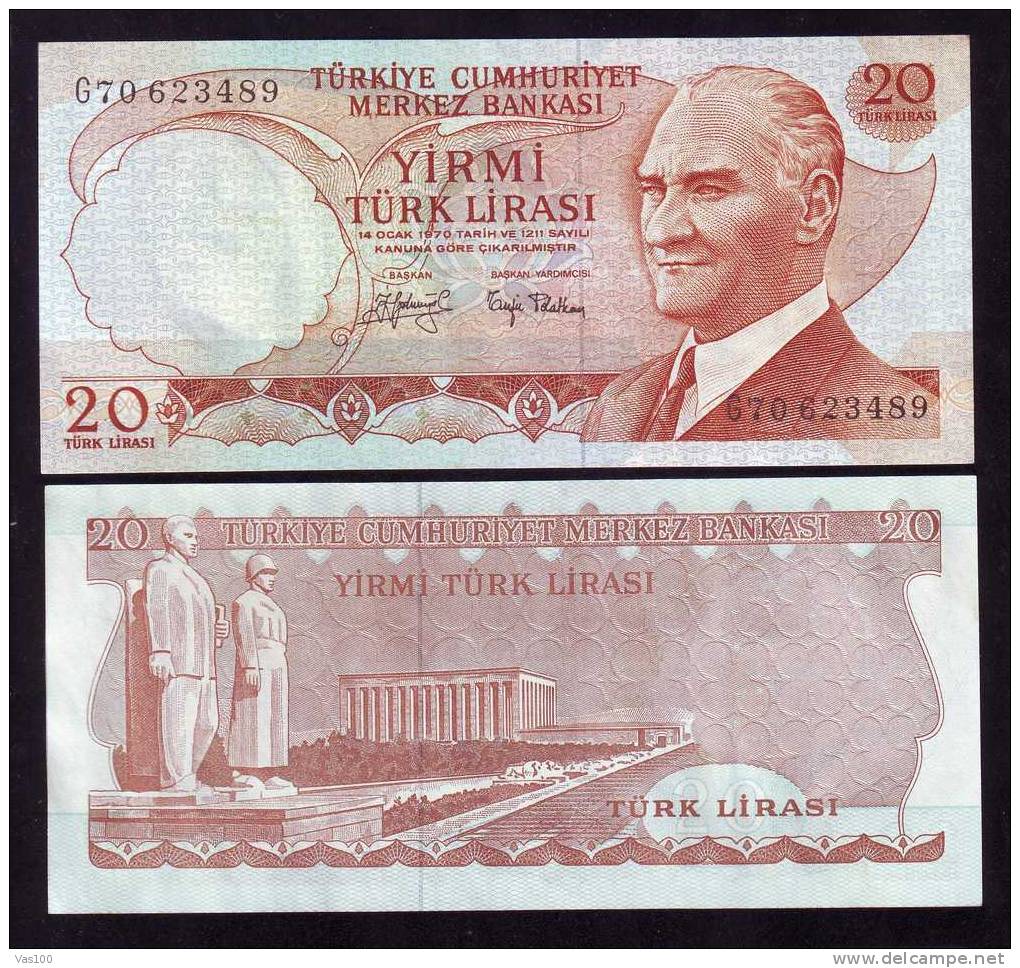 TURQUIE , 20 TURK LIRASI ,14 OKT 1970, PAPER MONEY,UNC, Uncirculated - Turkije