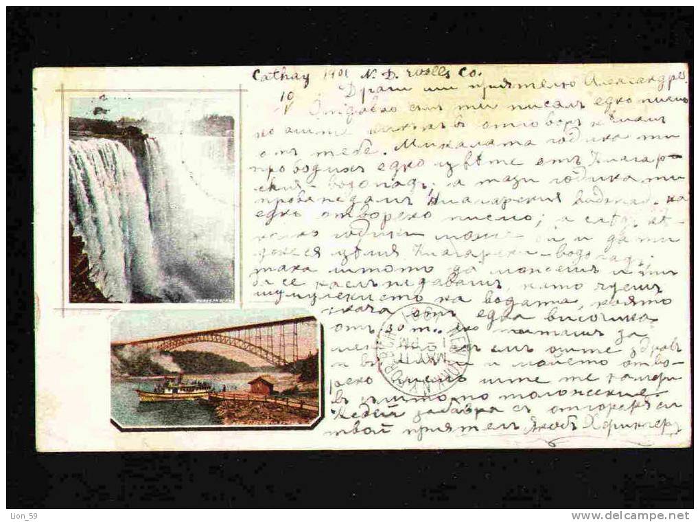 NIAGARA , BRIDGE , BOAT SHIP Photo Pc 1901 CATHAY DAK. - NEW YORK FOR BCH To ROUSSE Bulgaria / 071004 - Autres & Non Classés