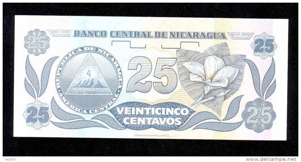 NICARAGUA ,25 CENTAVOS, PAPER MONEY,UNC, Uncirculated - Nicaragua