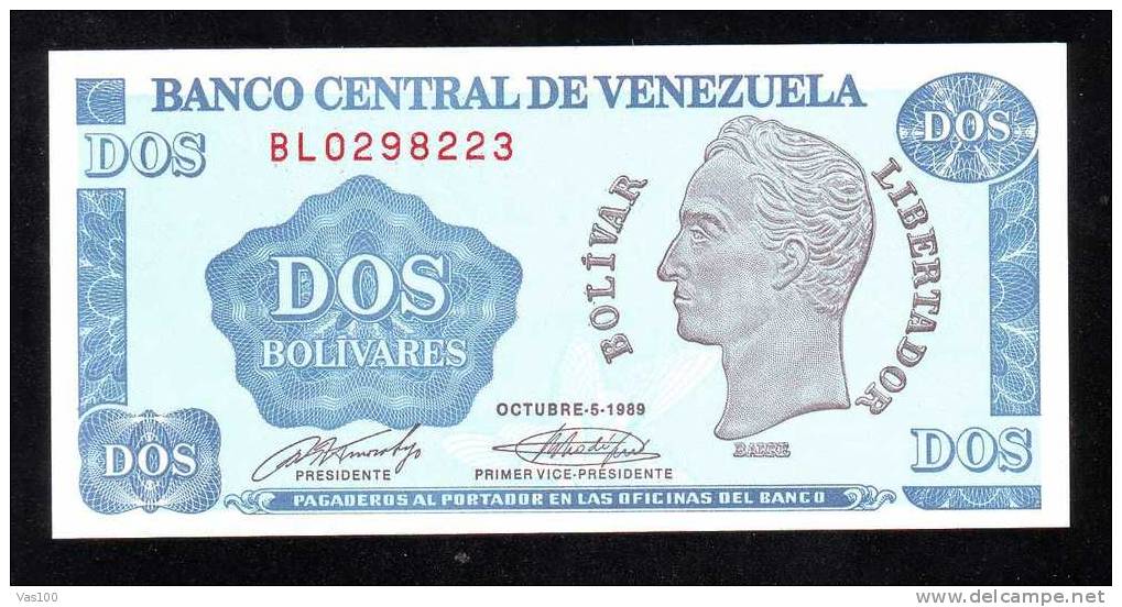 VENEZUELA ,2 BOLIVARES 1989, PAPER MONEY,UNC, Uncirculated - Venezuela