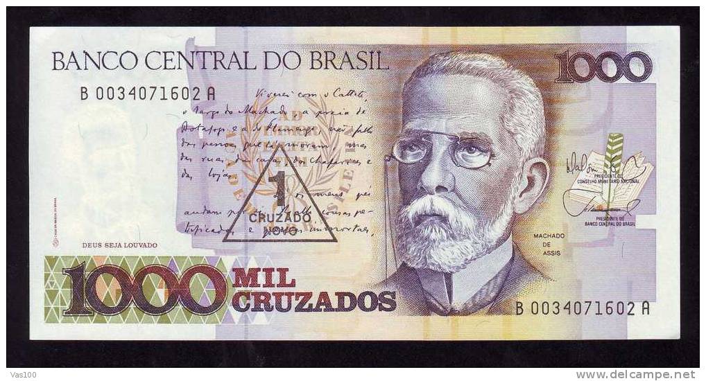 BRASIL ,1 000 CRUZADOS, PAPER MONEY,UNC, Uncirculated - Brésil