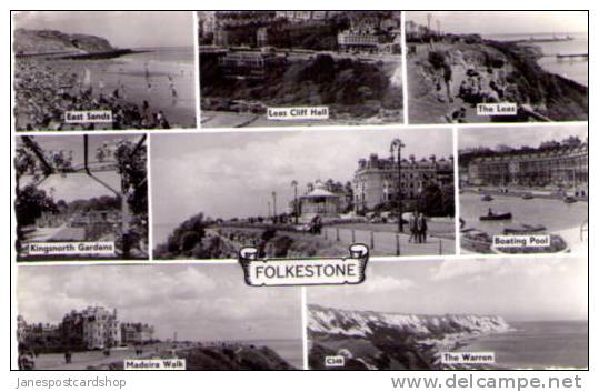 MULTI_VIEW PCd Of Folkestone  8 Views - Folkestone KENT - Folkestone