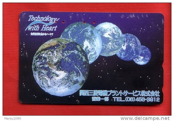 Japan Japon  Telefonkarte Phonecard -  Weltraum Space  Espace Universum Universe Erde - Space