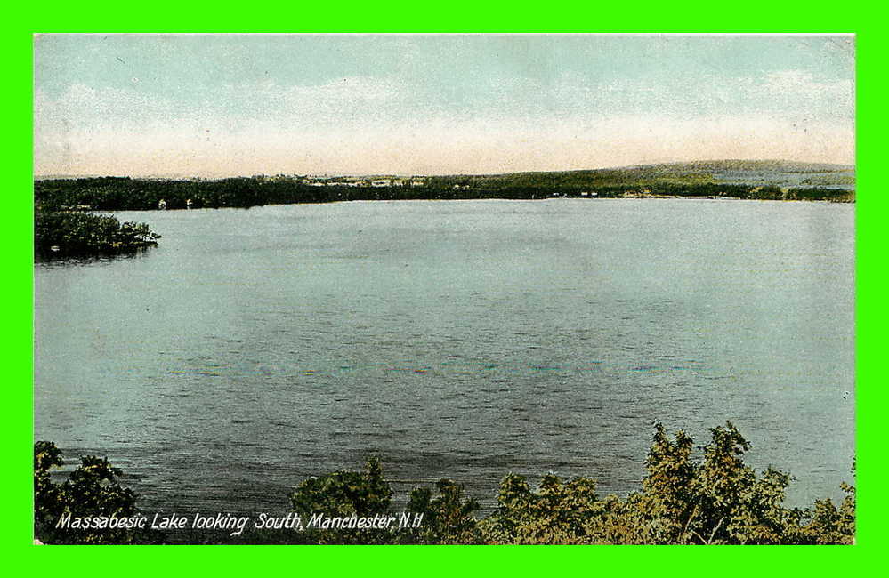 MANCHESTER, NH - MASSABESIC LAKE LOOKING SOUTH  - THE HUGH C. LEIGHTON CO. MANUFACTURERS - - Manchester