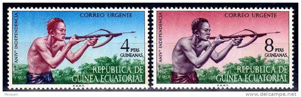 Guinea Ecuatorial Num 15-16.  III Aniversario Independencia ** - Ifni