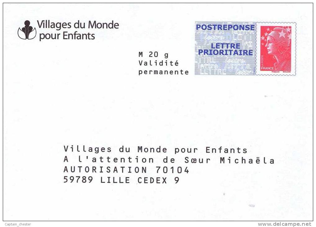POSTREPONSE  Villages Du Monde Pour Enfants NEUF ( 08P454 Repiquage Beaujard ) - PAP: Antwort/Beaujard