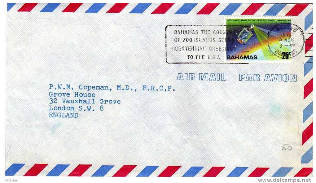 3320 Carta, Aérea, NASSAU ( Bahamas) 1976,flamme Publicitario - Bahamas (1973-...)
