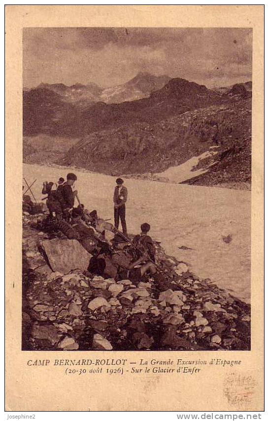Camp Bernard ROLLOT - La Grande Excursion D´Espagne ( 20-30 Août 1926 ) Sur Le Glacier D ´Enfer - Alpinisme