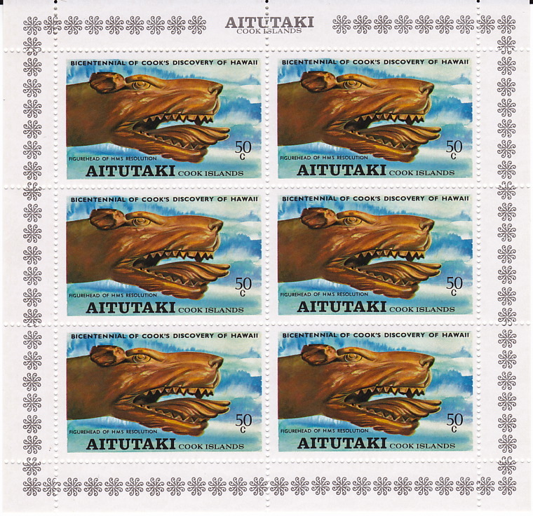 AITUTAKI 1978  Bicentennial Of Capitain Cook's Discovery Of Hawai Complete Set Stamps In Miniature Sheets UM - MNH - Aitutaki