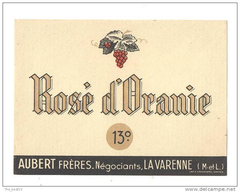 Etiquette De Vin  D´Algérie   Rosé D´  Oranie - Other & Unclassified