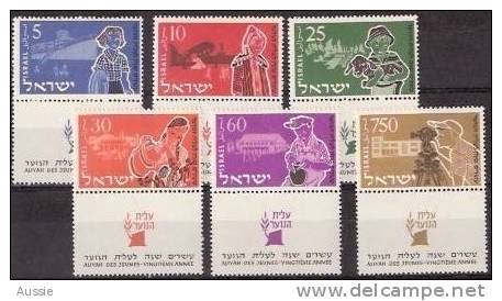 Israel 1955 Yvertn° 86-91 *** MNH Cote 30 FF - Ongebruikt (met Tabs)