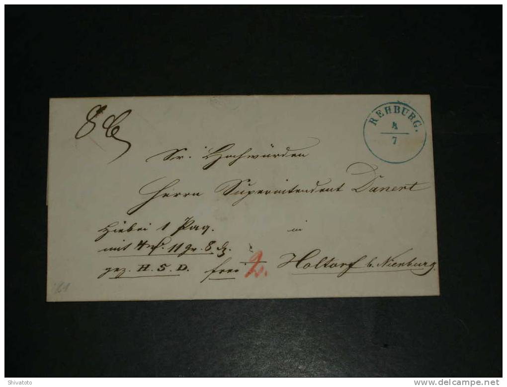 (1062) Stampless Cover From Rehbrurg To Nienburg 1861 - Prephilately