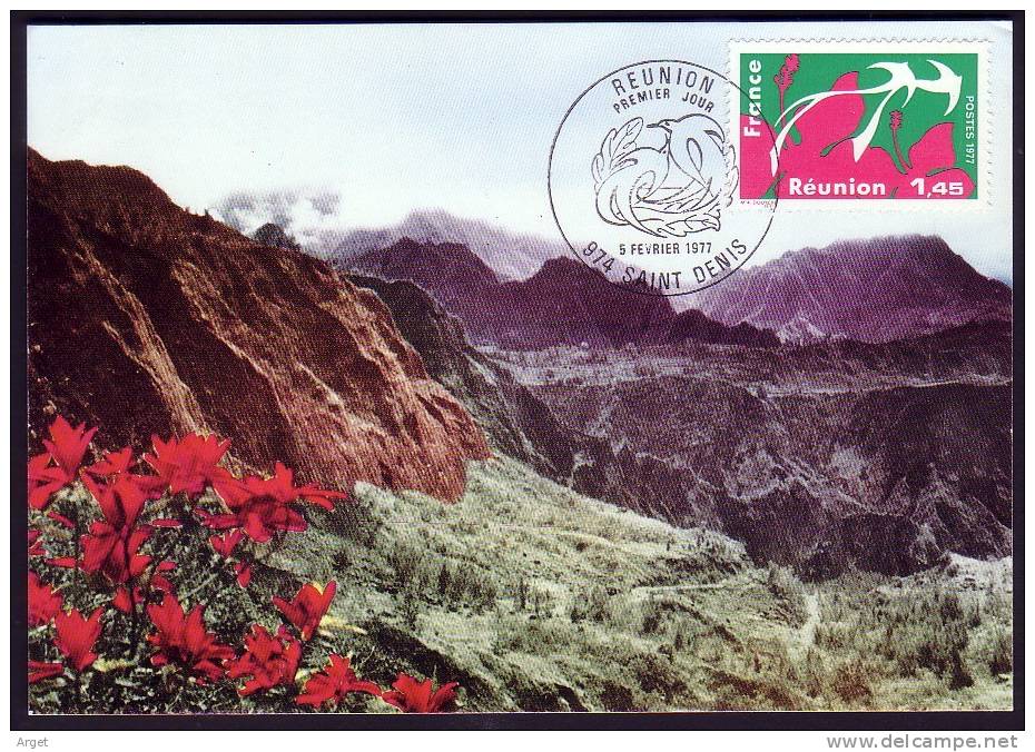 Carte-Maximum FRANCE N°Yvert 1914  (Cirque De Salazie - Réunion) Obl 1er Jour 1977 - 1970-1979