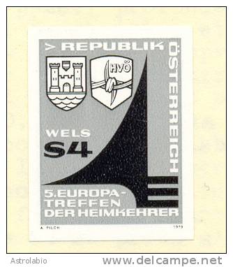 Autriche 1979 " Prisonniers De Guerre"  épreuve En Noir, Black Proof, Schwarzdruck Auf Blatt. Yvert 1444 - Proofs & Reprints