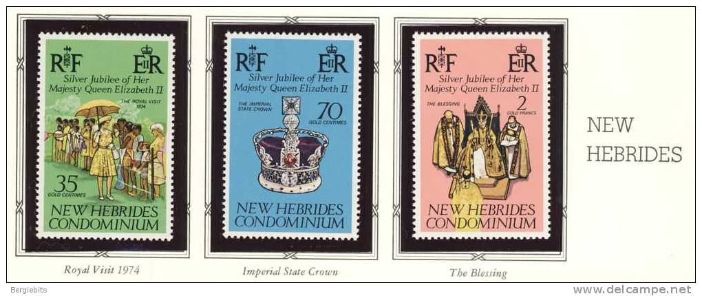 1977 New Hebrides British MNH Complete Set Of "Queen Elizabeth 25th Anniversary" - Ungebraucht