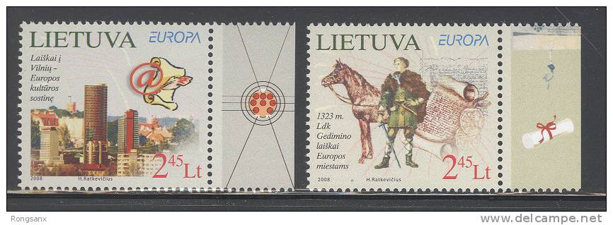 2008 LITHUANIA - EUROPA Letter 2v - 2008