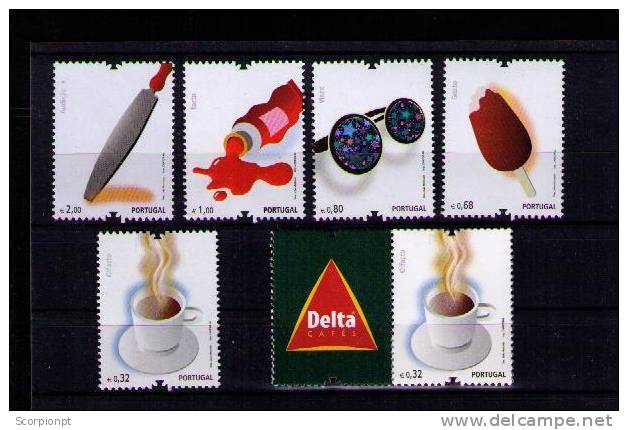 Sp1090 PORTUGAL «5 Sens» Café ODEUR Boissons Drinks Coffee SMELL Hologram Ink Tube Embossed Stamp + Stamp Logo Corporate - Autres & Non Classés