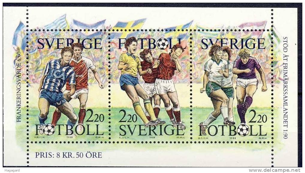 #Sweden 1988. Succer. Michel Hbl.161. MNH(**) - Blocks & Sheetlets