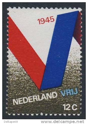 Nederland Netherlands Pays Bas 1970 Mi 941 NVPH 970 ** Flag / Drapeau / Flagge -"V=vrijheid" - Liberation- 25th Ann 1945 - WO2