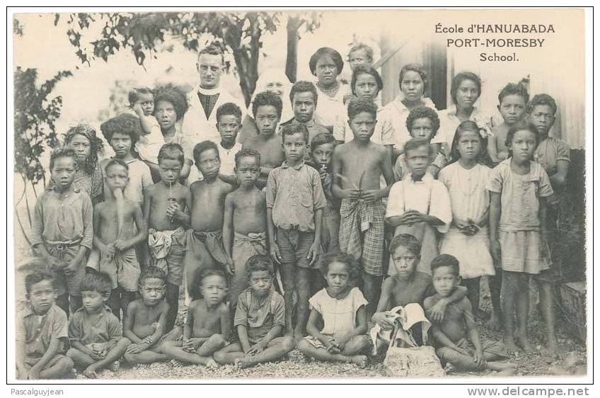 CPA PAPOUASIE - ECOLE D'HANUABADA - PORT-MORESBY - ECOLE - Papouasie-Nouvelle-Guinée