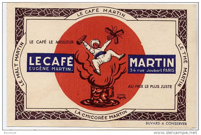 Buvard Café MARTIN Malt Chicorée Thé Dessin De KAPPIELLO - Café & Té