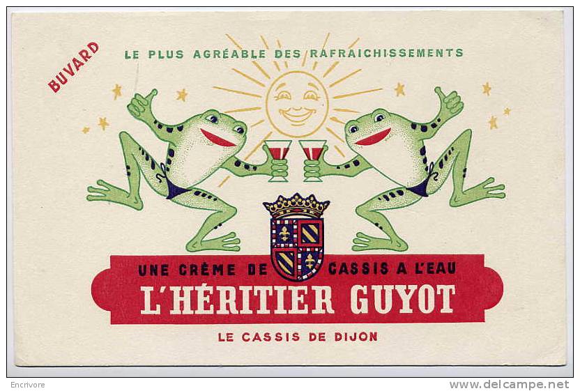 Buvard HERITIER GUYOT Cassis De Dijon - Grenouille En Bikini - EXTRA - Alimentare