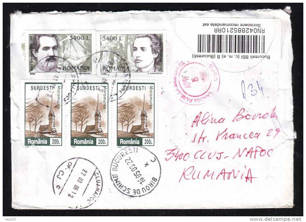 Inconnu Retur Registred Cover USA - Romania 2006 !!! - Briefe U. Dokumente