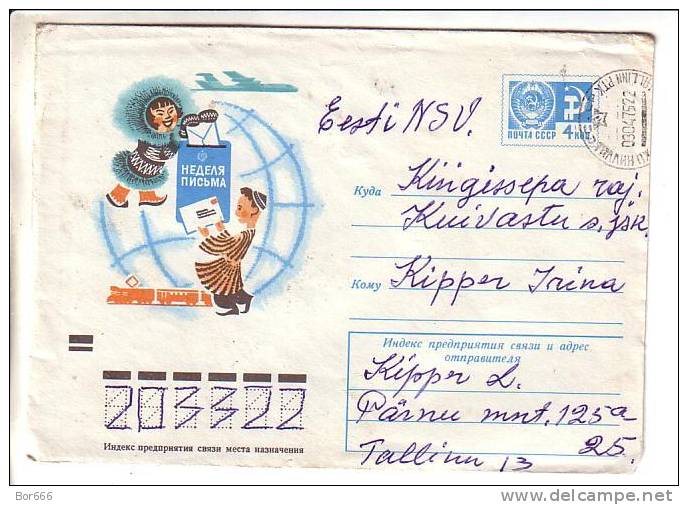 GOOD USSR / RUSSIA Postal Cover 1973 - Letter Week - Cartas & Documentos