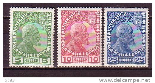 Q1881 - LIECHTENSTEIN Yv N°1/3 * - Unused Stamps
