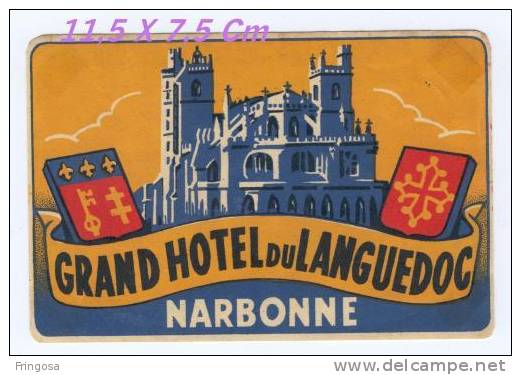 Luggage Label  - Hotel Grand Du Languedoc - Narbonne - France : Caixa # 6 - Hotel Labels