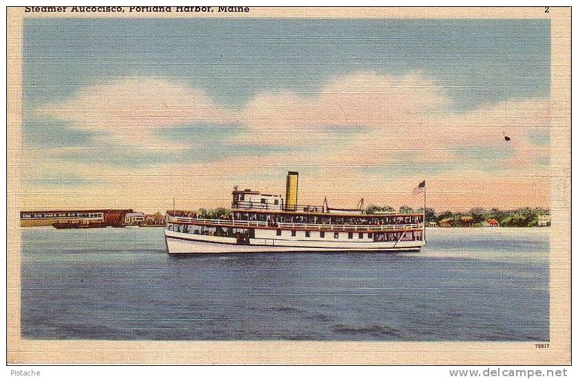 Portland Maine - Harbor Port - Steamer Bateau Vapeur - 1948 - Écrire Written - Portland