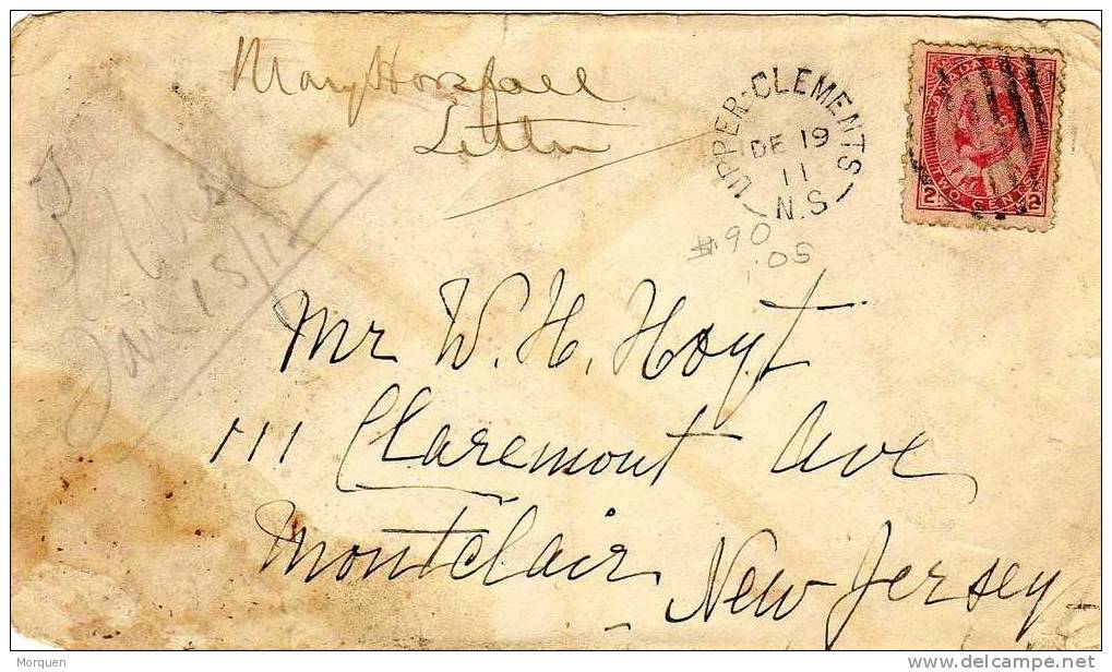 Frontal UPPER CLEMENTS (canada) 1911 - Lettres & Documents